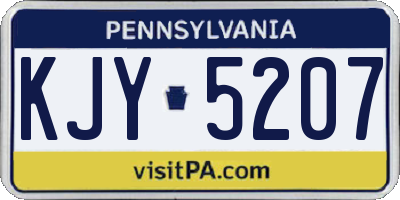 PA license plate KJY5207