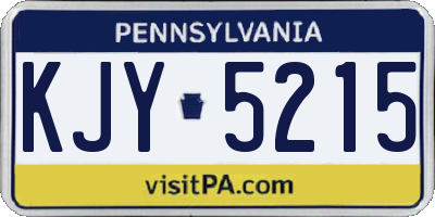 PA license plate KJY5215