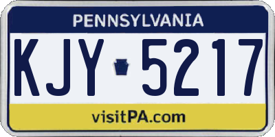 PA license plate KJY5217