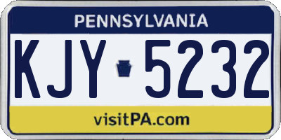 PA license plate KJY5232