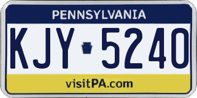 PA license plate KJY5240