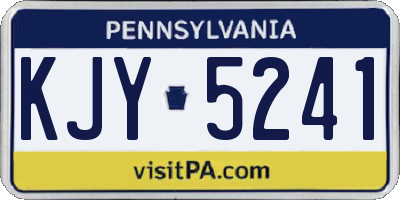 PA license plate KJY5241