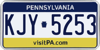 PA license plate KJY5253