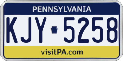 PA license plate KJY5258