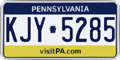 PA license plate KJY5285