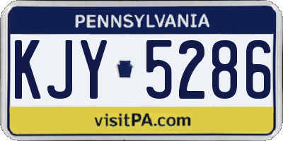 PA license plate KJY5286