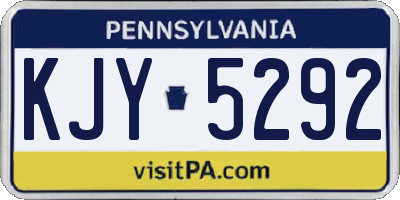 PA license plate KJY5292