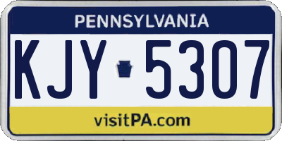 PA license plate KJY5307