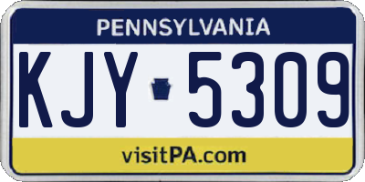 PA license plate KJY5309