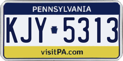 PA license plate KJY5313
