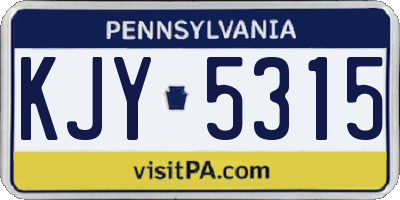 PA license plate KJY5315