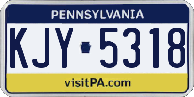 PA license plate KJY5318