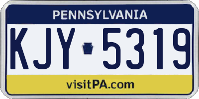 PA license plate KJY5319