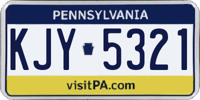 PA license plate KJY5321