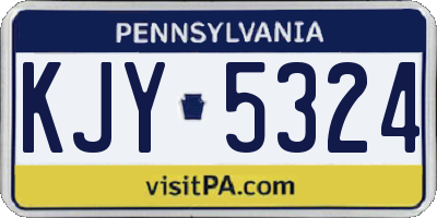 PA license plate KJY5324