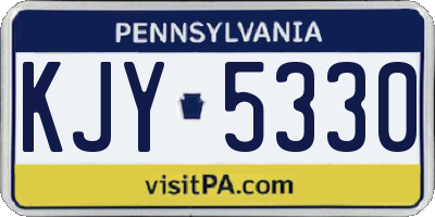 PA license plate KJY5330