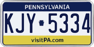 PA license plate KJY5334