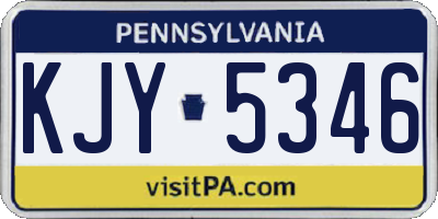PA license plate KJY5346