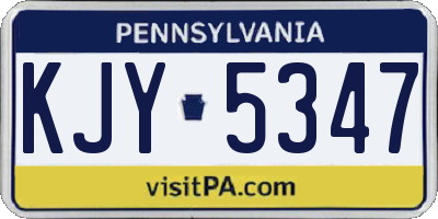 PA license plate KJY5347