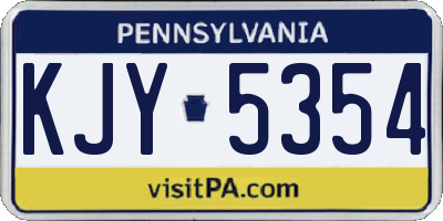 PA license plate KJY5354