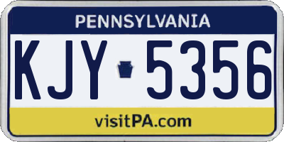 PA license plate KJY5356