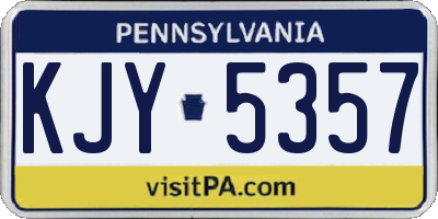 PA license plate KJY5357