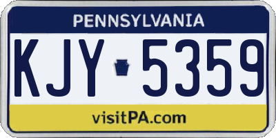 PA license plate KJY5359
