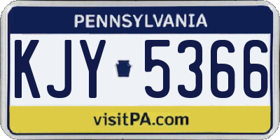 PA license plate KJY5366