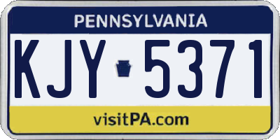 PA license plate KJY5371