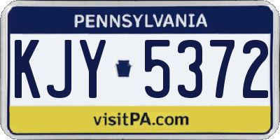 PA license plate KJY5372