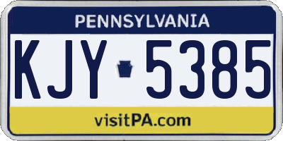 PA license plate KJY5385