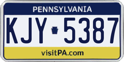 PA license plate KJY5387