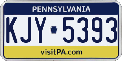 PA license plate KJY5393