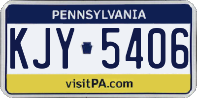 PA license plate KJY5406