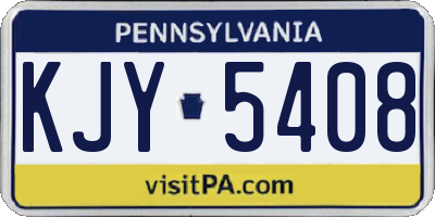 PA license plate KJY5408