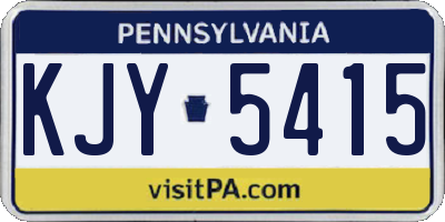 PA license plate KJY5415