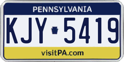 PA license plate KJY5419