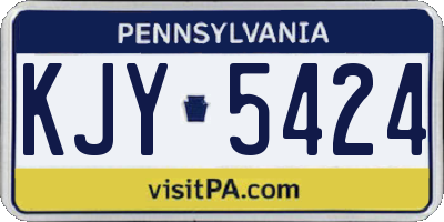PA license plate KJY5424