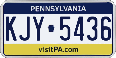 PA license plate KJY5436