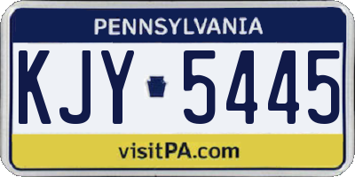 PA license plate KJY5445