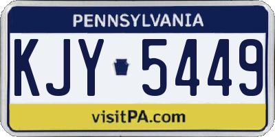 PA license plate KJY5449
