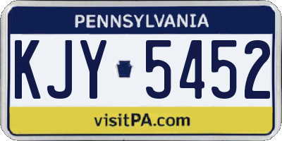PA license plate KJY5452