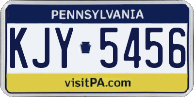 PA license plate KJY5456