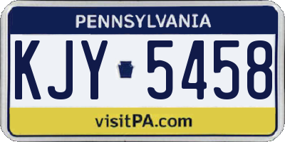 PA license plate KJY5458
