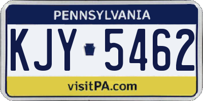PA license plate KJY5462