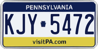 PA license plate KJY5472