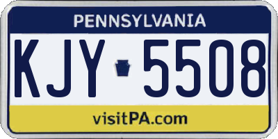PA license plate KJY5508