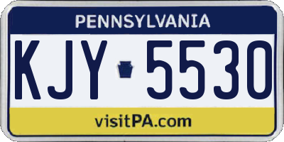 PA license plate KJY5530