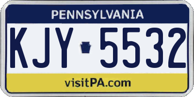 PA license plate KJY5532
