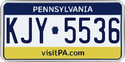 PA license plate KJY5536